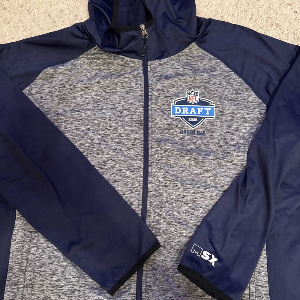 MSX By Michael Strahan 2025 NFL Draft Full Zip Hoodie XL‎ Navy & Heather Gray